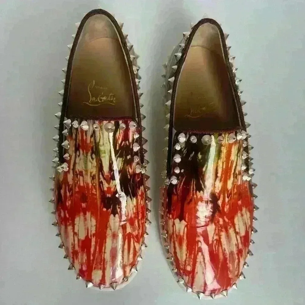 Authentic Christian Louboutin PIK Boat Flat Bazin Sneaker Spike 36.5 (US6.5)